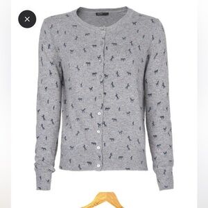 Mango MNG Casual Button Up Cardigan Sweater Horse Girl Womens Size Small Gray